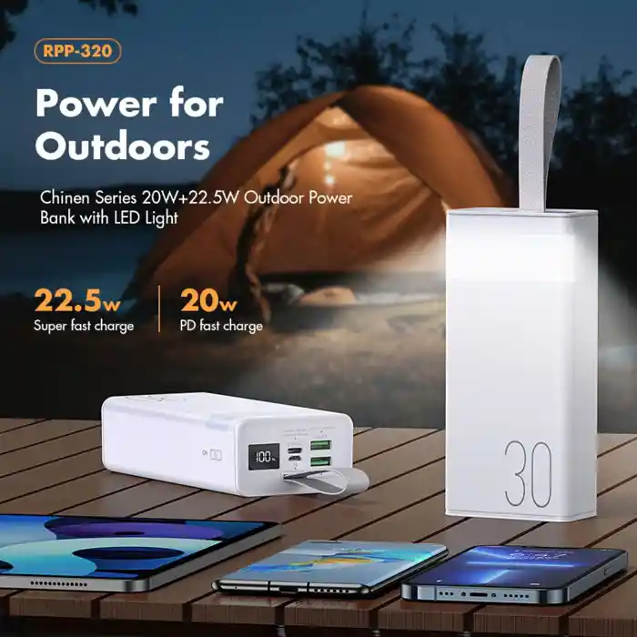 REMAX RPP-320 Power Bank 30000mAh Chinen Series 20W+22.5W Fast Charging with LED Light